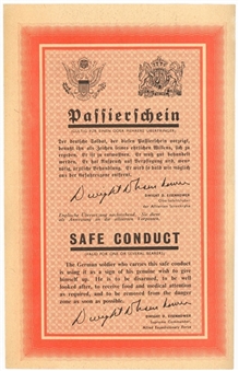 Dwight Eisenhower Safe Conduct Pass For A German Soldier
